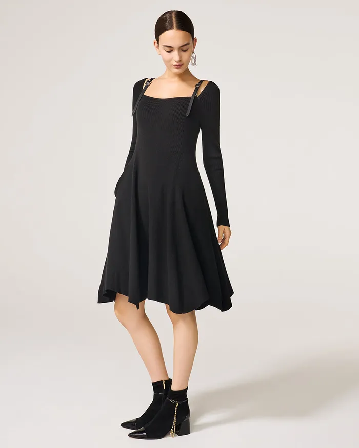 Black Colette Knit Dress ADEAM Rings