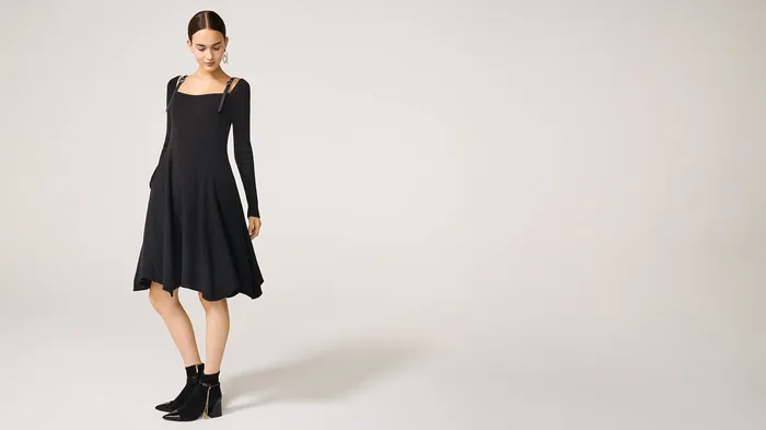 Black Colette Knit Dress ADEAM Rings