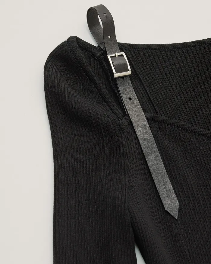 Black Colette Knit Dress ADEAM Rings