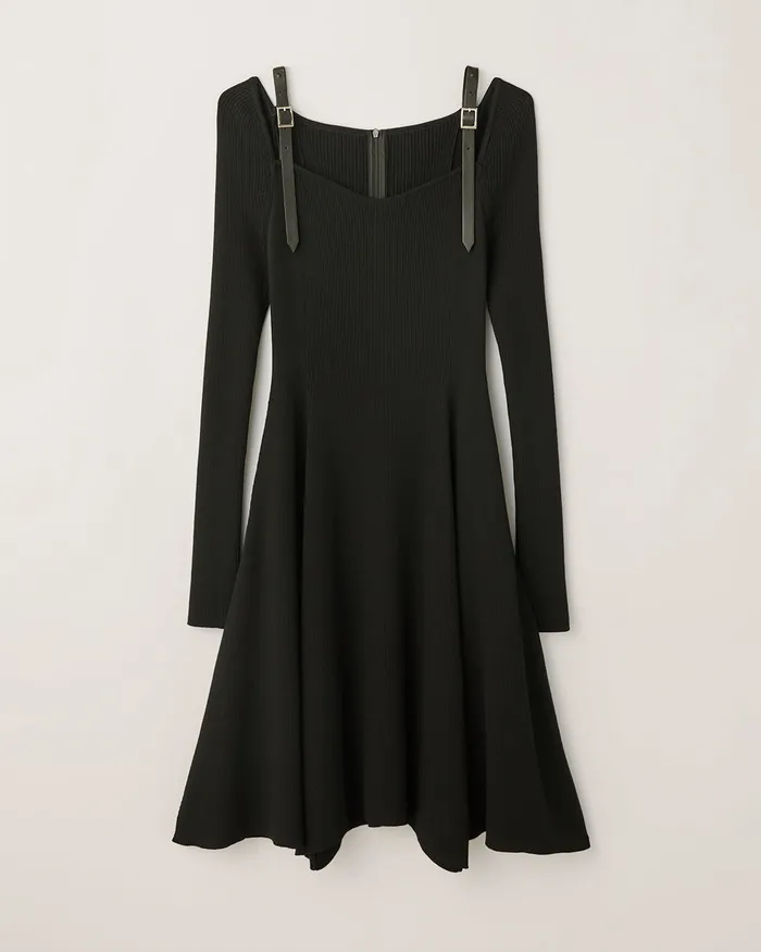 Black Colette Knit Dress ADEAM Rings