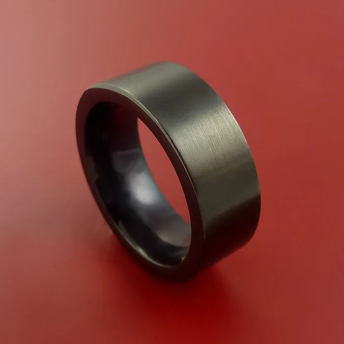 Rings Lashbrook Black Zirconium Ring Custom Made Band