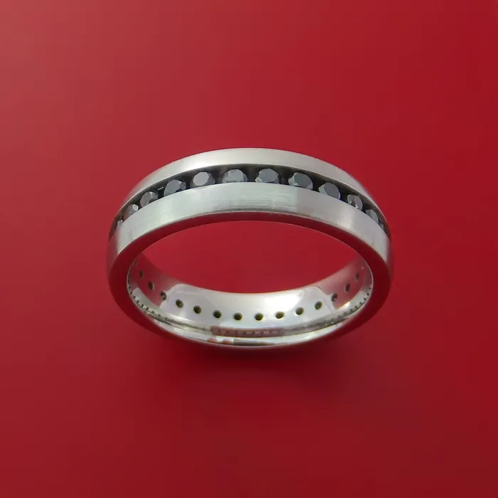 Rings Lashbrook Cobalt Chrome Eternity Band with Black Diamonds Custom Made Ring