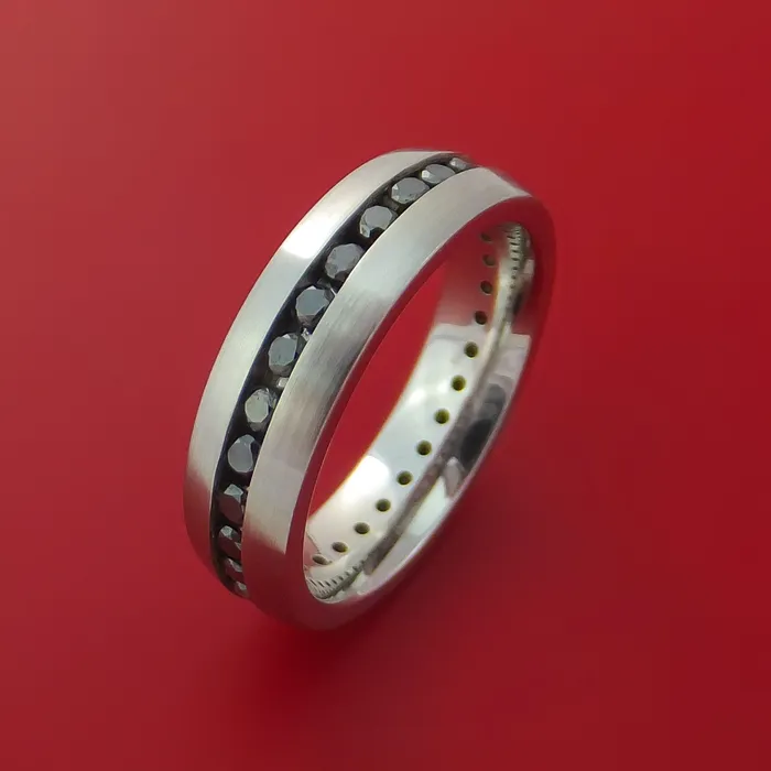 Rings Lashbrook Cobalt Chrome Eternity Band with Black Diamonds Custom Made Ring