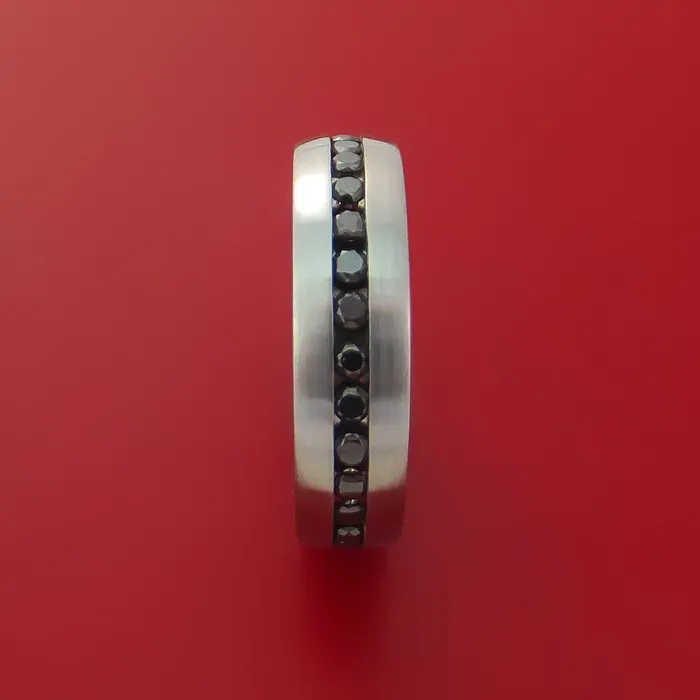 Rings Lashbrook Cobalt Chrome Eternity Band with Black Diamonds Custom Made Ring