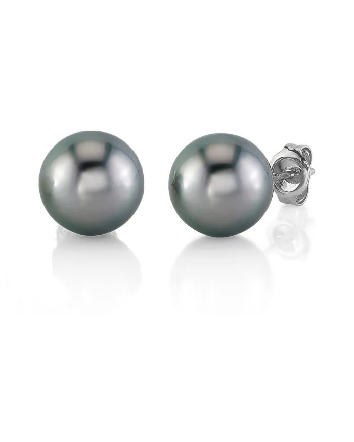spt Earrings Tahitian Pearl Stud Earrings AAAAAAA Quality Silver Overtone