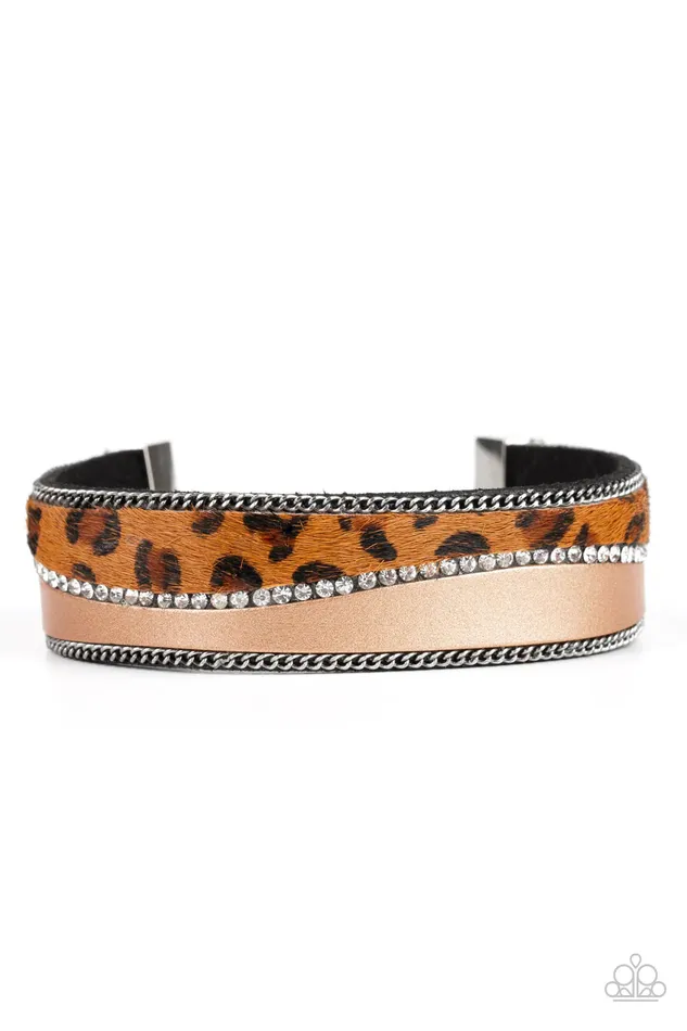 Bracelets Paparazzi Bracelet Flirtatiously Feline Brown Paparazzi Jewelry