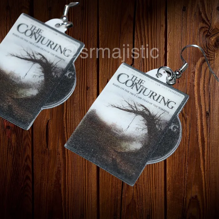 Earrings Sam Makes Things READY TO SHIP The Conjuring 2013 DVD 2D detailed Handmade Earrings