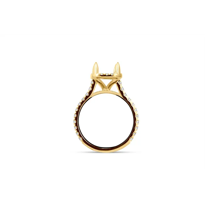 Engagement Collections Rings 14K Yellow Gold Semi Mount Diamond Ring with Radiant Halo Engagement Collections Rings 14K Yellow Gold Semi Mount Diamond Ring with Radiant Halo
