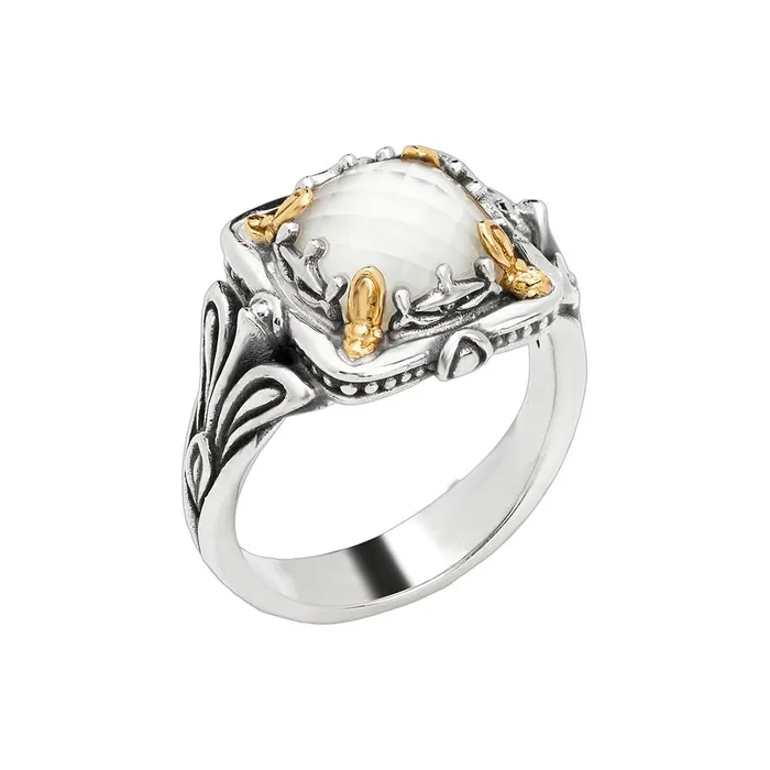 Konstantino GenK Silver and Gold Mother of Pearl Doublet Ring Konstantino Rings Konstantino GenK Silver and Gold Mother of Pearl Doublet Ring Konstantino Rings
