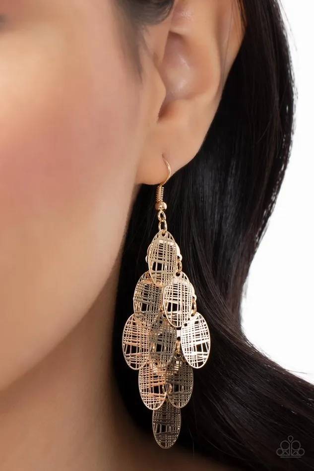 Paparazzi Earring Cross It Off My List Gold Paparazzi Jewelry Earrings