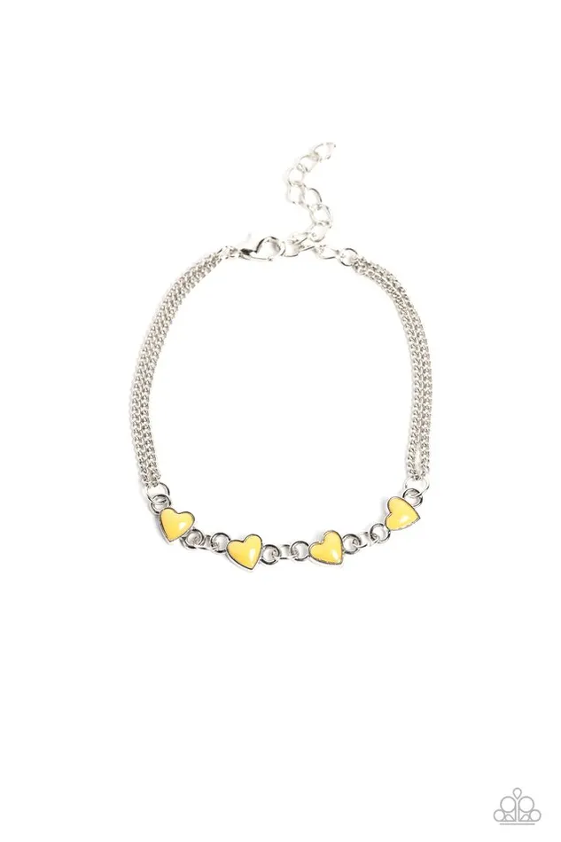 Paparazzi Jewelry Bracelets Paparazzi Bracelet Smitten Sweethearts Yellow Paparazzi Jewelry Bracelets Paparazzi Bracelet Smitten Sweethearts Yellow