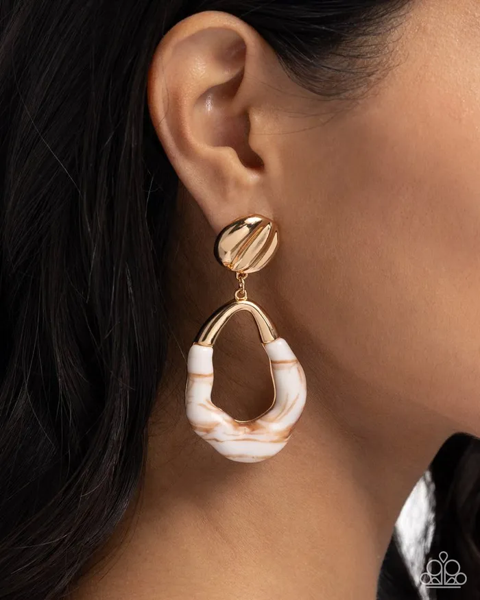 Paparazzi Jewelry Earrings Paparazzi Earring HighSheen Swirls Gold