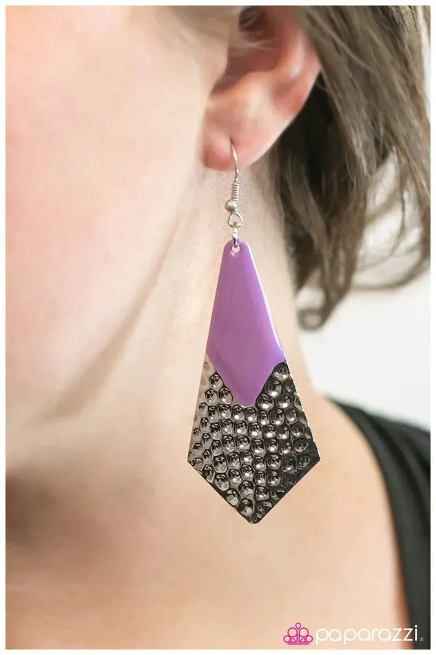 Paparazzi Jewelry Earrings Paparazzi Earring Mermaid Melody Purple