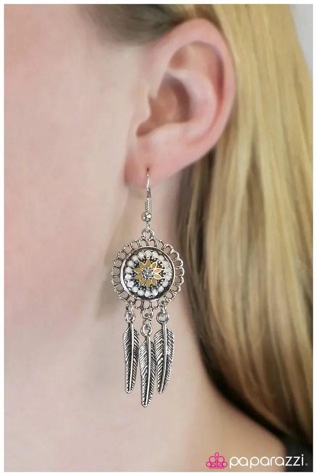 Paparazzi Jewelry Earrings Paparazzi Earring Not All Who Wander Yellow