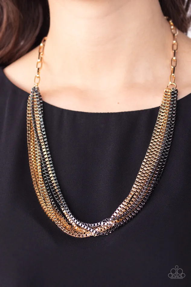 Paparazzi Jewelry Necklaces Paparazzi Necklace Beat Box Queen Gold
