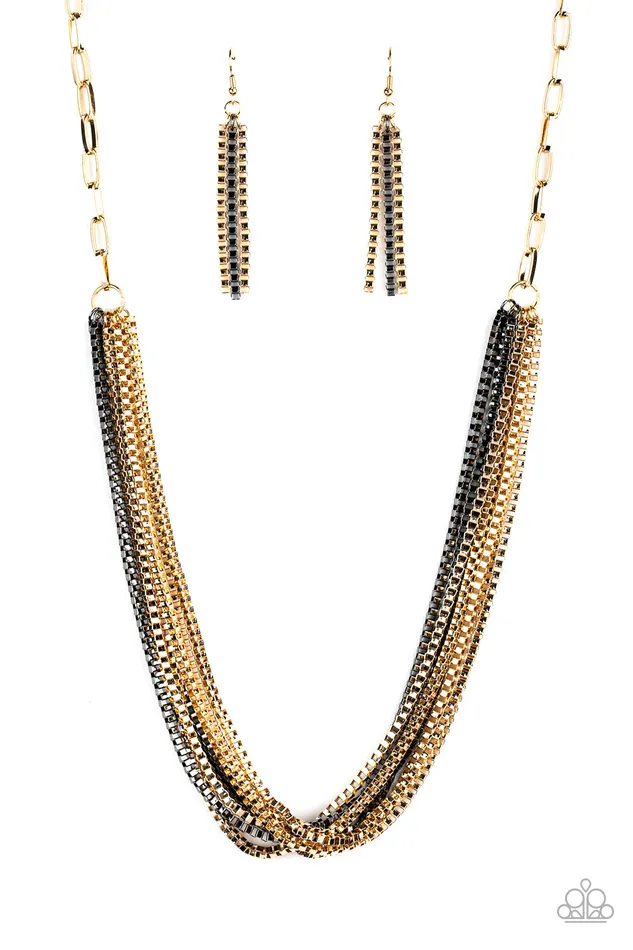 Paparazzi Jewelry Necklaces Paparazzi Necklace Beat Box Queen Gold Paparazzi Jewelry Necklaces Paparazzi Necklace Beat Box Queen Gold