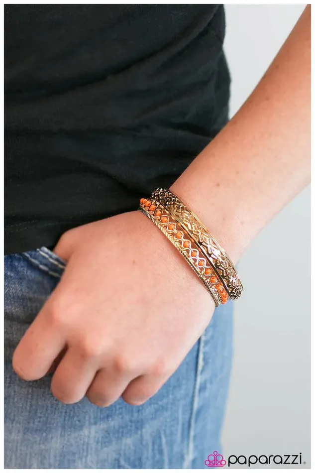 Paparazzi Jewelry Paparazzi Bracelet Demigoddess Orange Bracelets