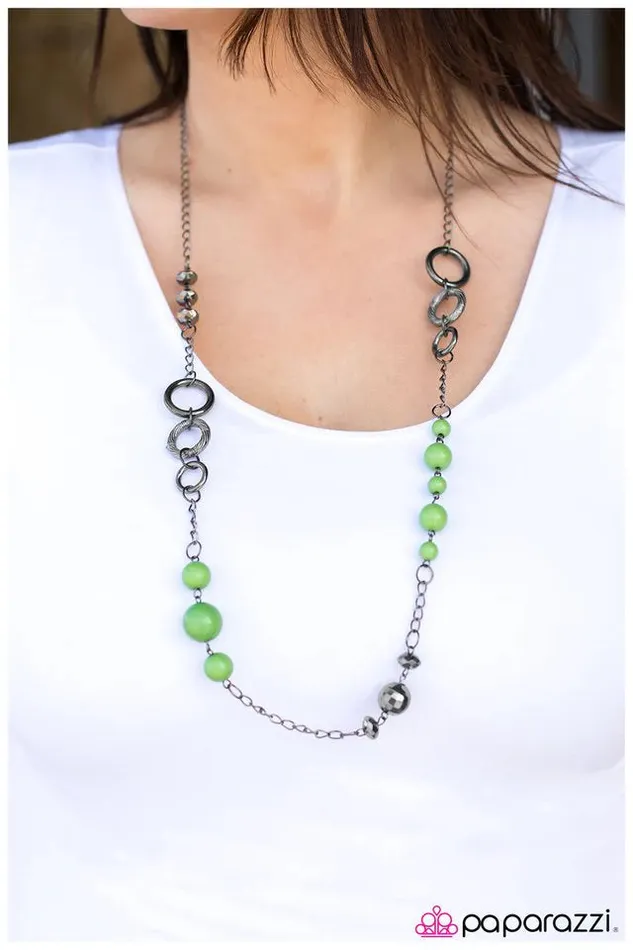 Paparazzi Necklace That Thing You Do Green Paparazzi Jewelry Necklaces