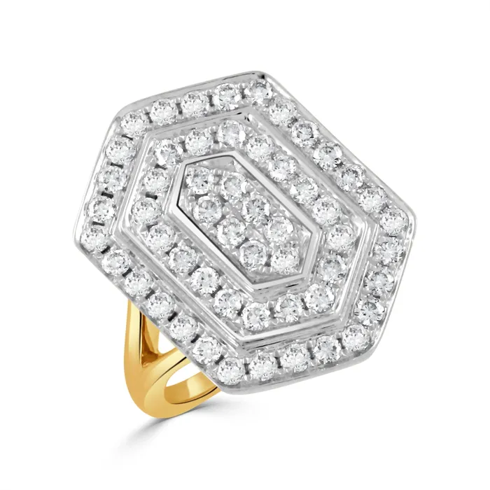 Rings Doves Doves 18K Yellow and White Gold Diamond Ring