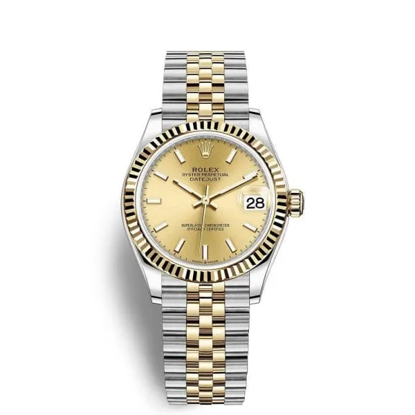 Rolex Rolex Datejust 31mm Ref 2782730014 Champagne Stick Dial Two Tone Stainless Steel 18K Yellow Gold Jubilee Bracelet Womens Watch Bracelets Rolex Rolex Datejust 31mm Ref 2782730014 Champagne Stick Dial Two Tone Stainless Steel 18K Yellow Gold Jubilee Bracelet Womens Watch Bracelets