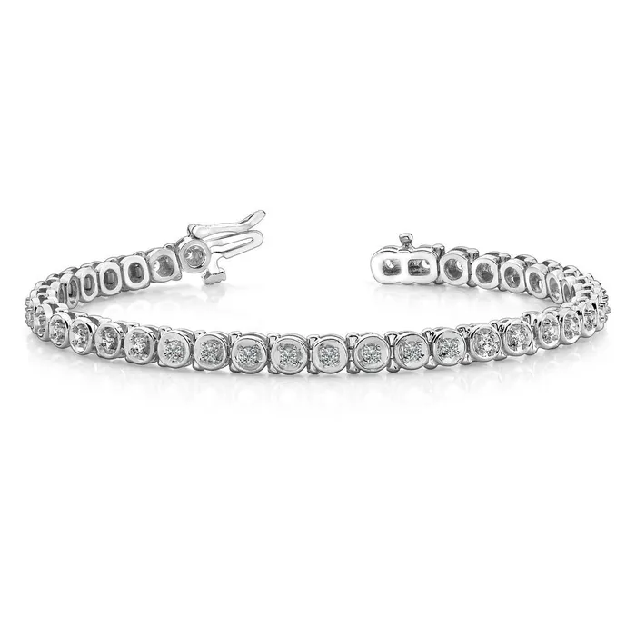 Bracelets GB Circle Link Tennis Bracelet 570 Ct Round Cut Natural Earth Mined Diamonds 14K White Gold Bracelets GB Circle Link Tennis Bracelet 570 Ct Round Cut Natural Earth Mined Diamonds 14K White Gold