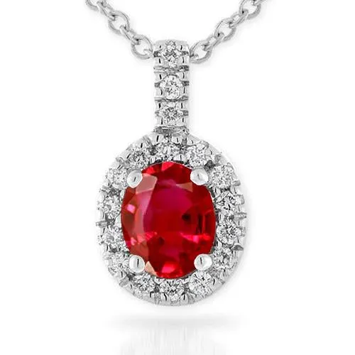 GB Necklaces 475 Ct Ruby With Natural Earth Mined Diamonds Pendant Necklace With Chain White Gold 14K GB Necklaces 475 Ct Ruby With Natural Earth Mined Diamonds Pendant Necklace With Chain White Gold 14K