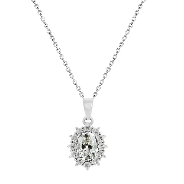 HarryChadEntcom Necklaces Old Miner Oval Genuine Diamond Necklace 2 Carats Gold Pendant HarryChadEntcom Necklaces Old Miner Oval Genuine Diamond Necklace 2 Carats Gold Pendant
