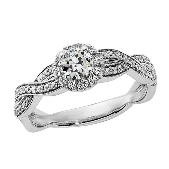 HarryChadEntcom Rings Halo Round Old Cut Natural Earth Mined Diamond Ring Twisted Shank Gold 250 Carats HarryChadEntcom Rings Halo Round Old Cut Natural Earth Mined Diamond Ring Twisted Shank Gold 250 Carats