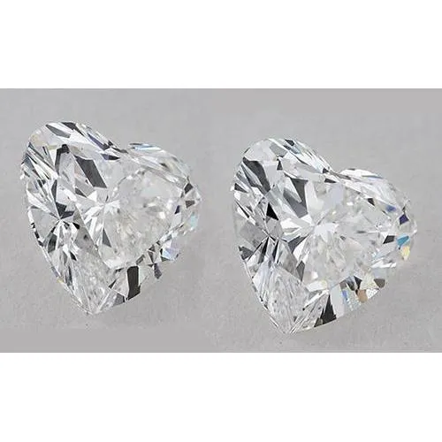 Heart Cut Loose Natural Earth Mined Diamond Pair 2 Carats GB Necklaces