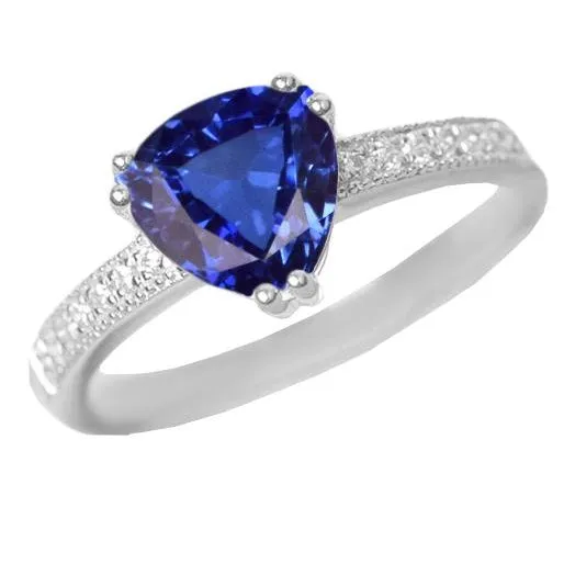 Round Natural Earth Mined Diamond Trillion Ceylon Sapphire Gemstone Ring 250 Carats HarryChadEntcom Rings