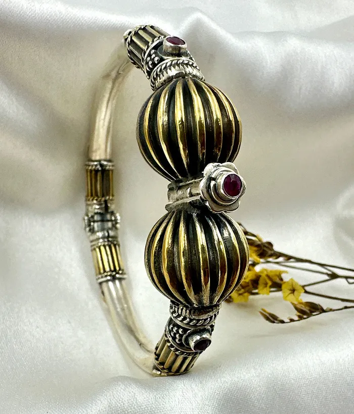 Silver Openable 2 tone Bracelet Size 26 Jaipur Bracelets