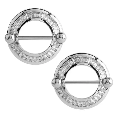 CZ Rimmed Stainless Nipple Shields Tulsa Body Jewelry Bracelets