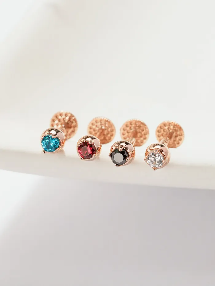 MinimalBijoux PreStyled Sets 14K Gold Eyes Color Cubic Ball Labret Piercing 18g16g