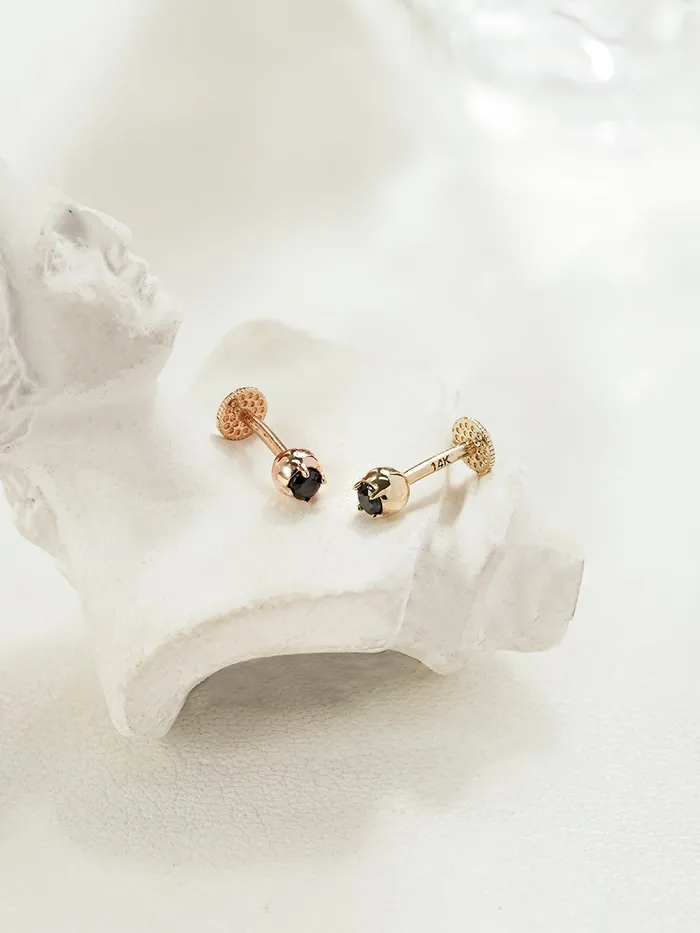 MinimalBijoux PreStyled Sets 14K Gold Eyes Color Cubic Ball Labret Piercing 18g16g