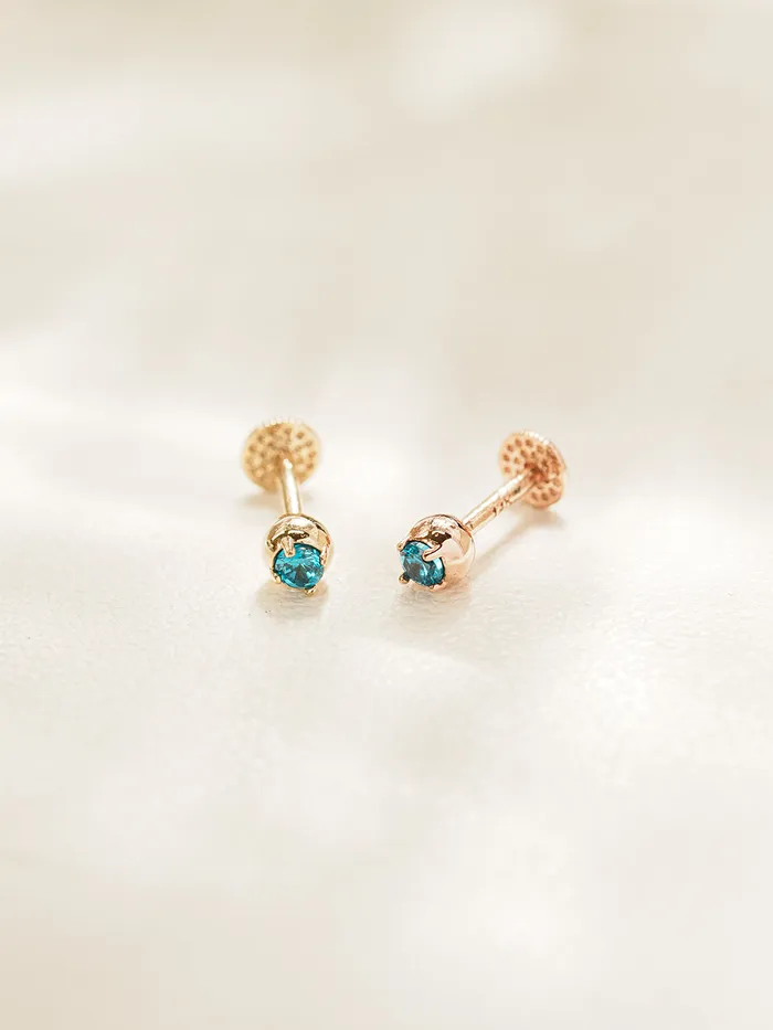 MinimalBijoux PreStyled Sets 14K Gold Eyes Color Cubic Ball Labret Piercing 18g16g