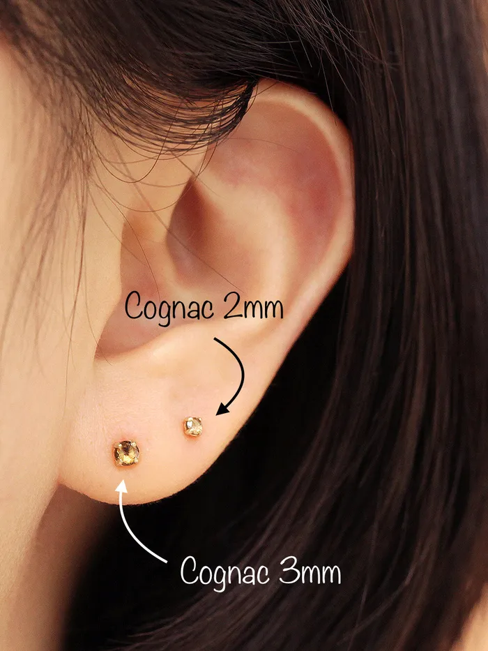 MinimalBijoux PreStyled Sets 14K Gold Rough Diamond Internally Labret Piercing 18G16G
