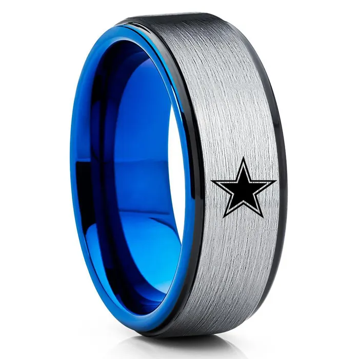 Clean Casting Jewelry Rings Blue Tungsten Wedding Ring Dallas Cowboys Ring Engagement Ring Black Tungsten Ring Clean Casting Jewelry Rings Blue Tungsten Wedding Ring Dallas Cowboys Ring Engagement Ring Black Tungsten Ring