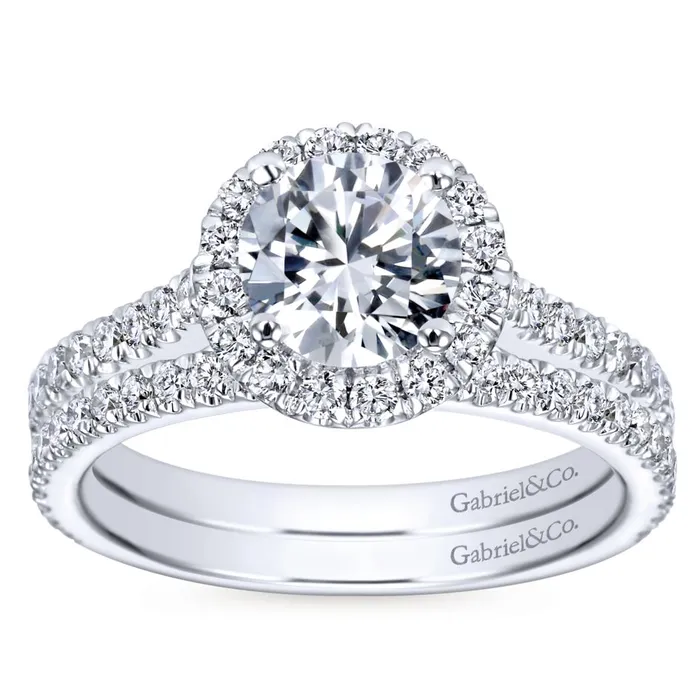 Gabriel Bridal Collection White Gold Halo Engagement Ring 065 ctw International Diamond Center Rings Gabriel Bridal Collection White Gold Halo Engagement Ring 065 ctw International Diamond Center Rings