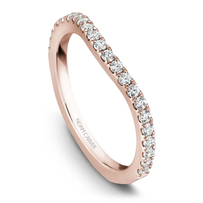 International Diamond Center Noam Carver Rose Gold 3Stone Diamond Engagement Ring Setting 073 CTW Rings