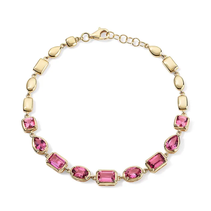 Pink Tourmaline Multi Shape Bracelet SG Fine Bracelets