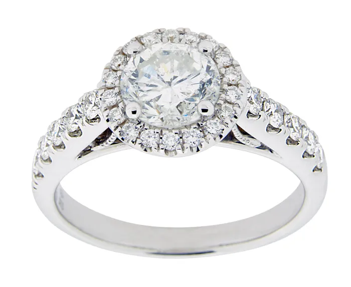Rings International Diamond Center Complete Rings White Gold with 94 CTW Round Diamond Diamond Center Stone Halo Engagement Ring Rings International Diamond Center Complete Rings White Gold with 94 CTW Round Diamond Diamond Center Stone Halo Engagement Ring