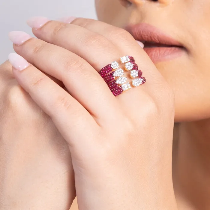 SILVER Rings Celestial Fusion CZ Silver Cocktail Ring