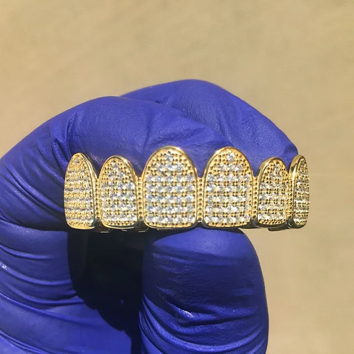 14K Gold Plated over 925 Silver Top Micro Pave Grillz Bling Cartel Admin Earrings