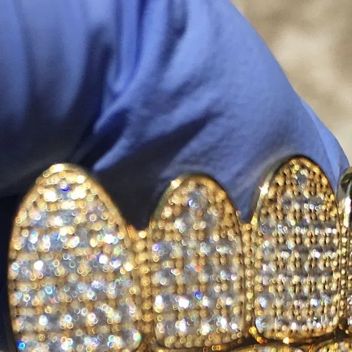 14K Gold Plated over 925 Silver Top Micro Pave Grillz Bling Cartel Admin Earrings