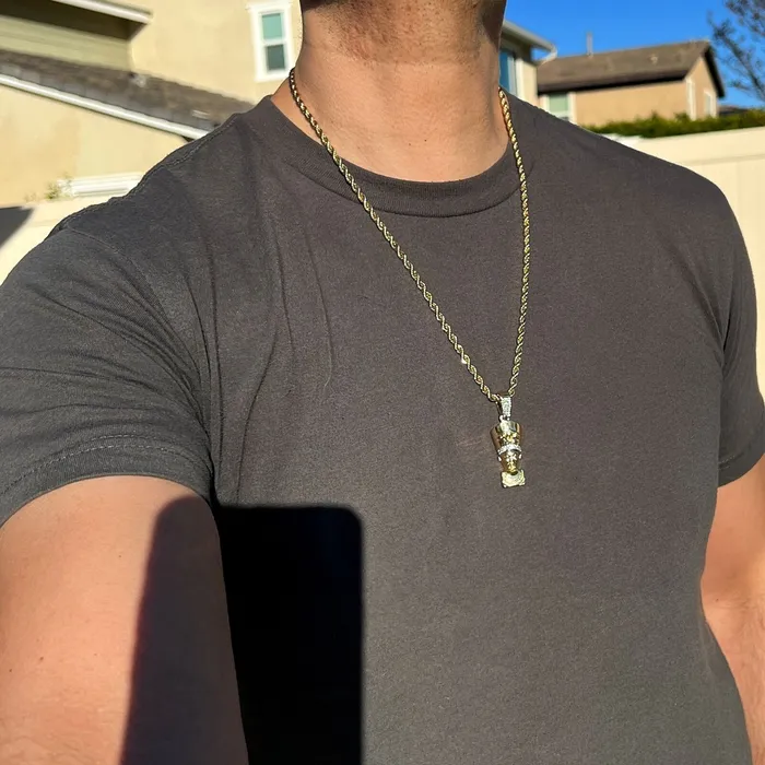 14K Gold Plated Queen Nefertiti Iced Rope Chain Necklace 24 Bling Cartel Necklaces