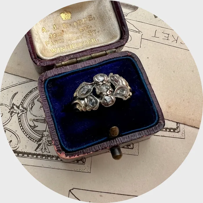 21stfinds Rings Georgian RoseCut Diamond Giardinetti Ring