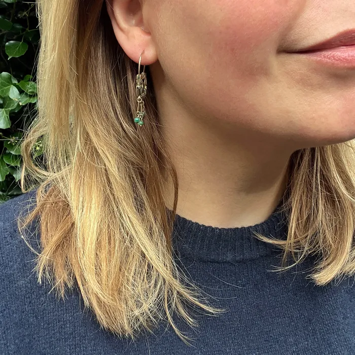 21stfinds Sicilian Emerald Enamel Navicella Earrings Earrings 21stfinds Sicilian Emerald Enamel Navicella Earrings Earrings