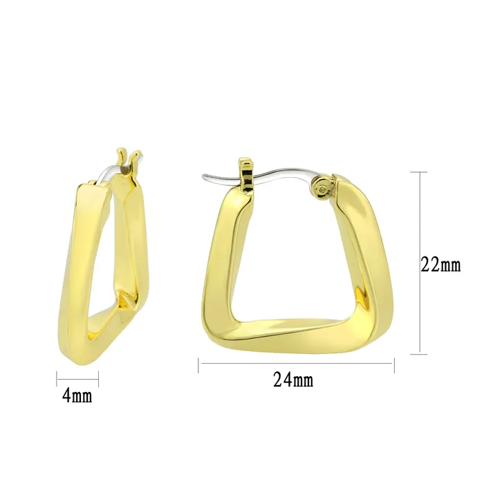 3W1759G Flash Gold Brass Earring with NoStone in No Stone Alamode Earrings