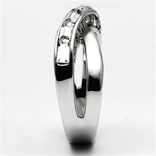 3W269 Rhodium Brass Ring with Top Grade Crystal in Clear Alamode Rings