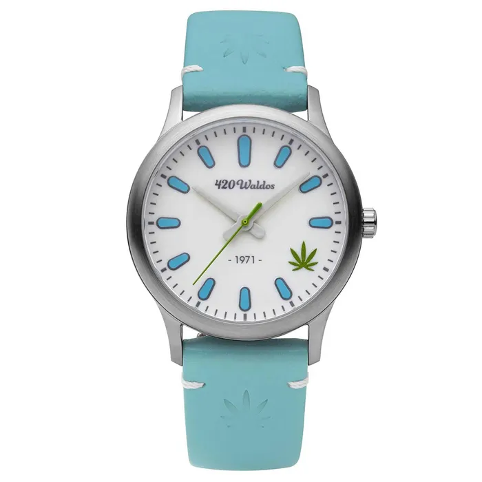 420Waldos Womens Quartz Watch Mary Jane Blue Soft Genuine Leather Strap W2005 420Waldos Watches 420Waldos Womens Quartz Watch Mary Jane Blue Soft Genuine Leather Strap W2005 420Waldos Watches